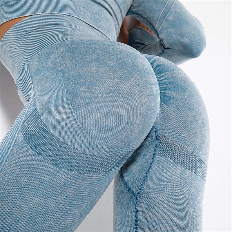 Washed Gym Scrunch Butt Leggings Seamless Big Booty Workout Gym Pants