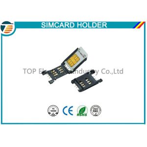 2.54MM Pitch SIM Card Holder / SAM Card Holder with HINGED TYPE 6 Pin TOP-SIM01