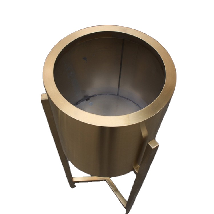 Garden decor modern cylinder flower pots with metal stands