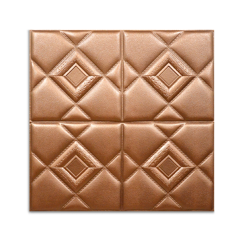 Soft Packages Design 3D Foam Wallpaper Gold Wall Paper DIY Self-Adhesive Wall Stickers Wall Panels 10mm Thickness