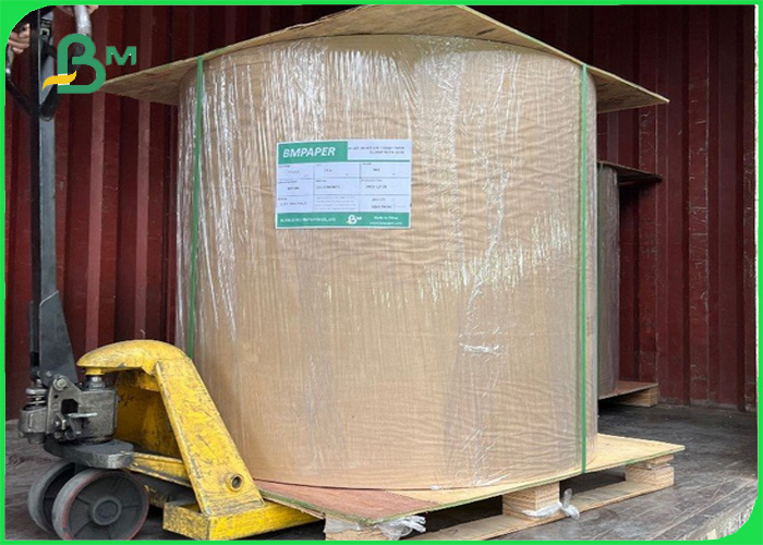 Strong Quality 90gsm Thick Extensible Brown Kraft Paper Rolls For Cement Bags