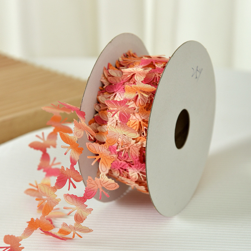 2cm*25y Ultrasonic Butterfly Ribbon For Gift Packing And Garment Accessories