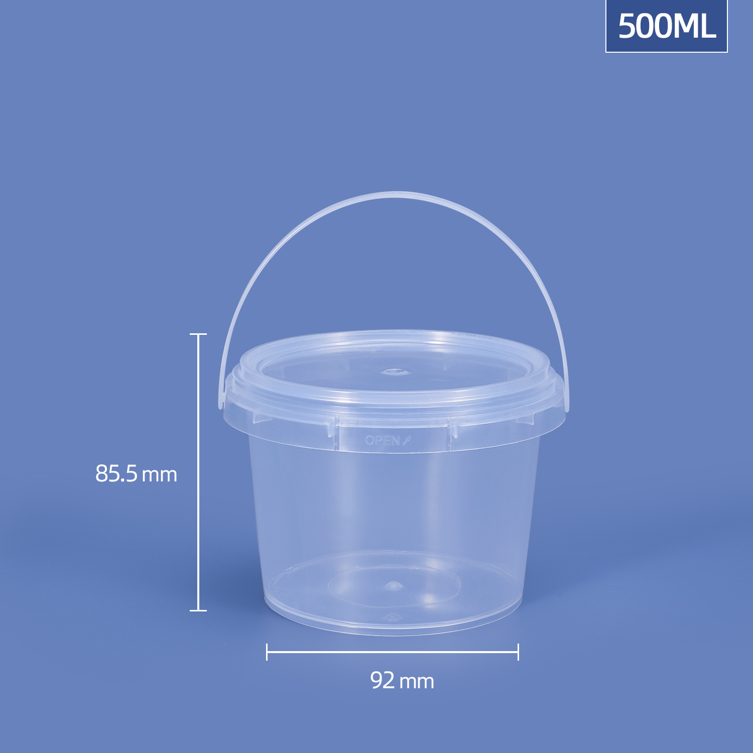 Store Your Ice in Style with 1000ml Round Plastic Bucket and Lid Set