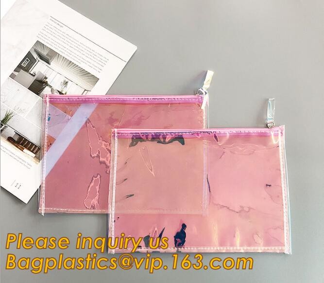 Plastic Bag OEM Custom PVC Loop Handle Image Printed Plastic Shopping Bag,Promotional Clear Waterproof Plastic Cosmetic