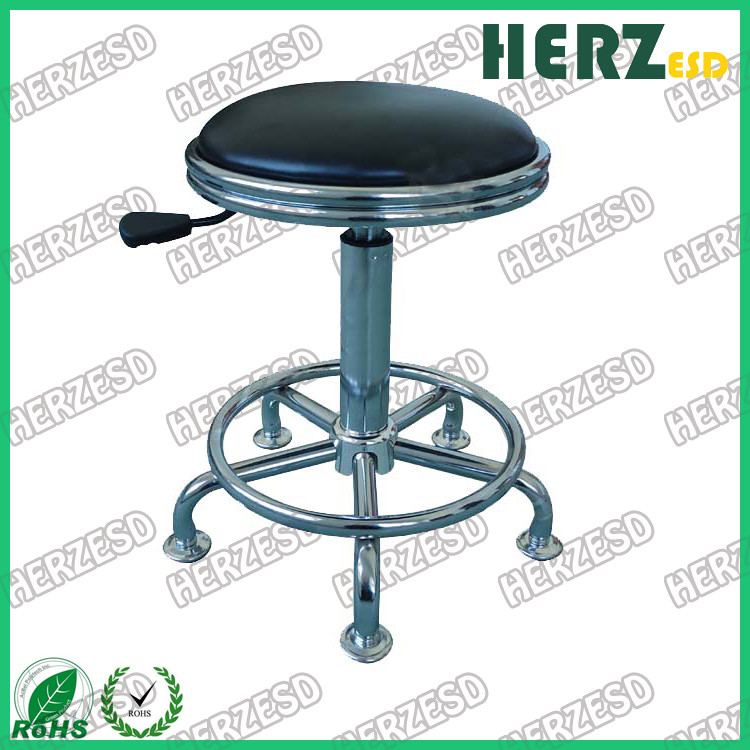PU Leather Round ESD Safe Chairs High Bar Stools With Footrest