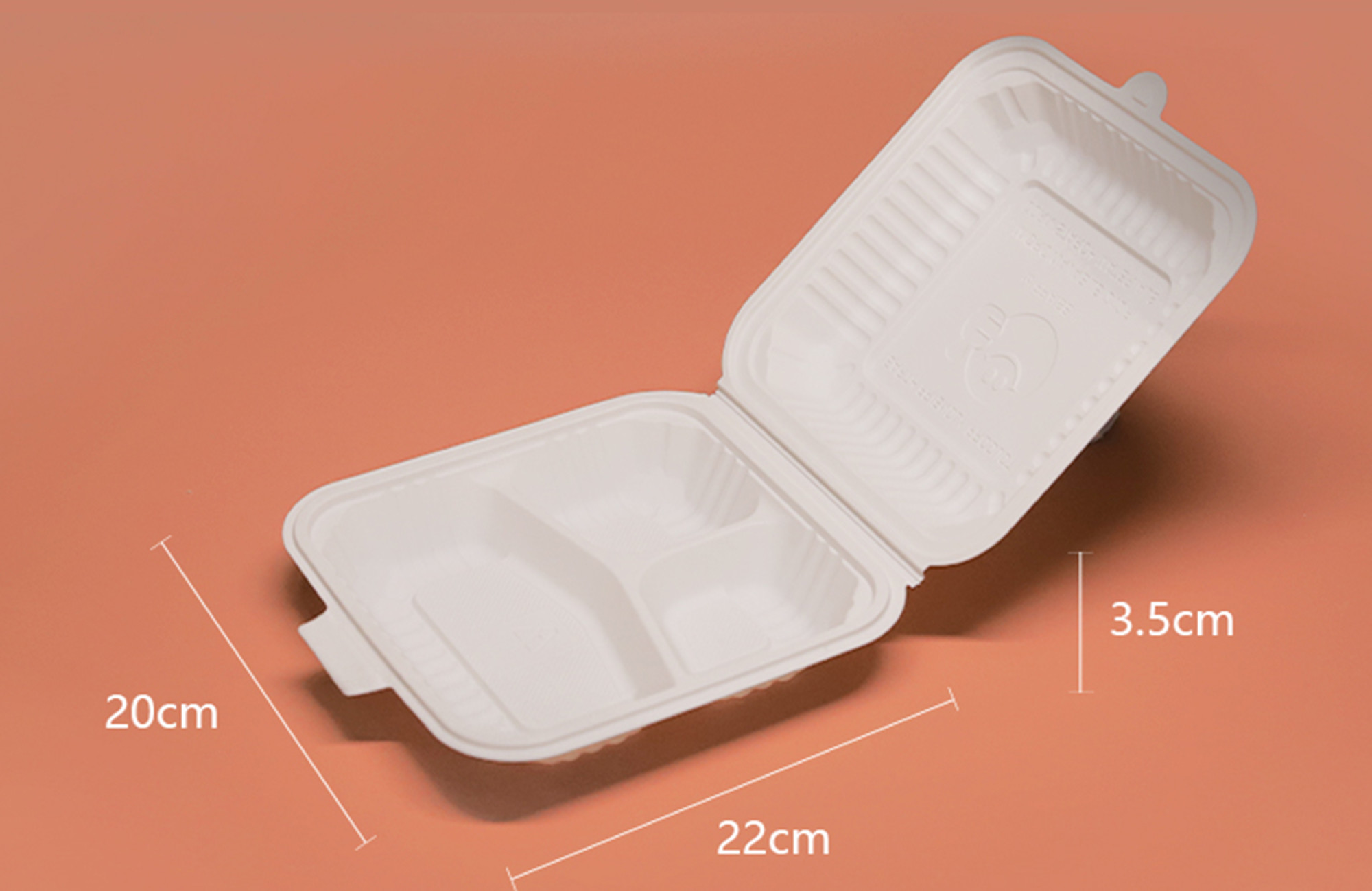 Safe and environmentally degradable packaging box 450 ml corn starch food container
