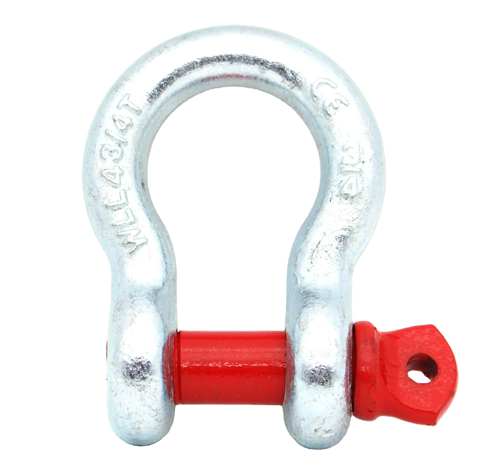 Alloy Steel Forged Screw Pin Bow Shackle , Galvanized Heavy Duty Lifting Shackles