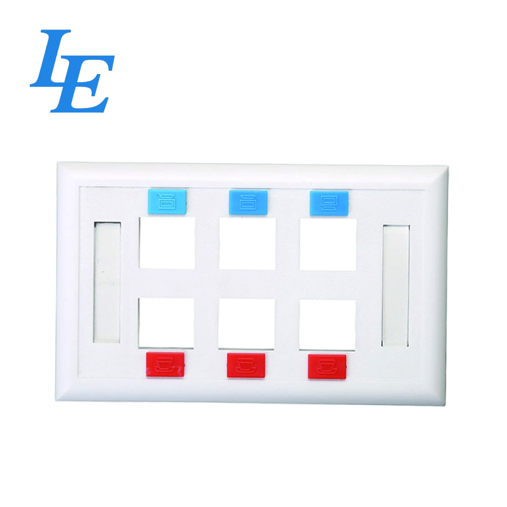 6 Port RJ45 Network Faceplate