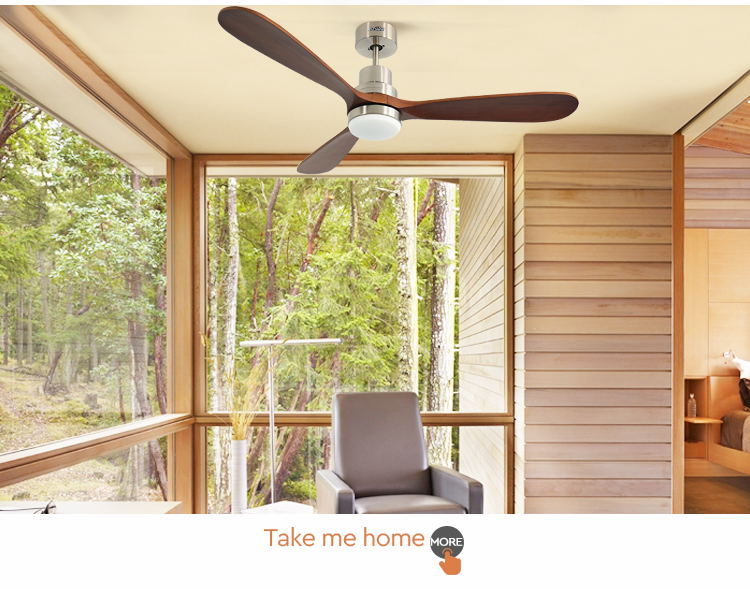 52 Inch 5 Speeds LED Ceiling Fan Lights with 15cm Suspender Length and Dimmer Support