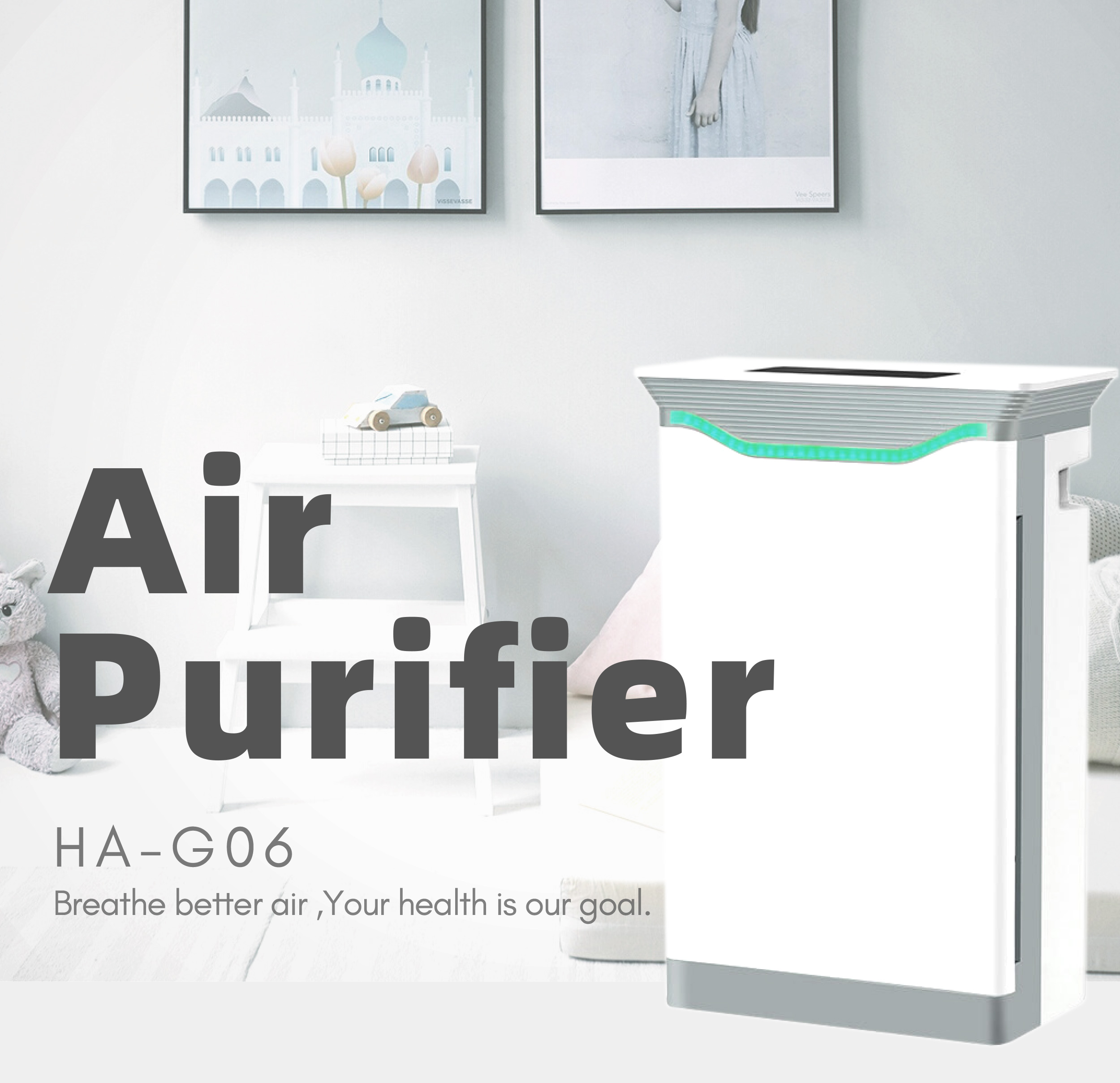 HOMEFISH Factory Wholesale Price Air Freshener UVC Sterilization Luftreiniger H11 HEPA Negative Ion Air Purifier for Home