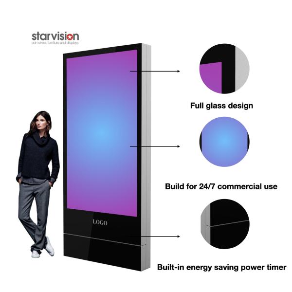 75 Inch Interior Digital Signage Screens Floor Mount Indoor Advertising