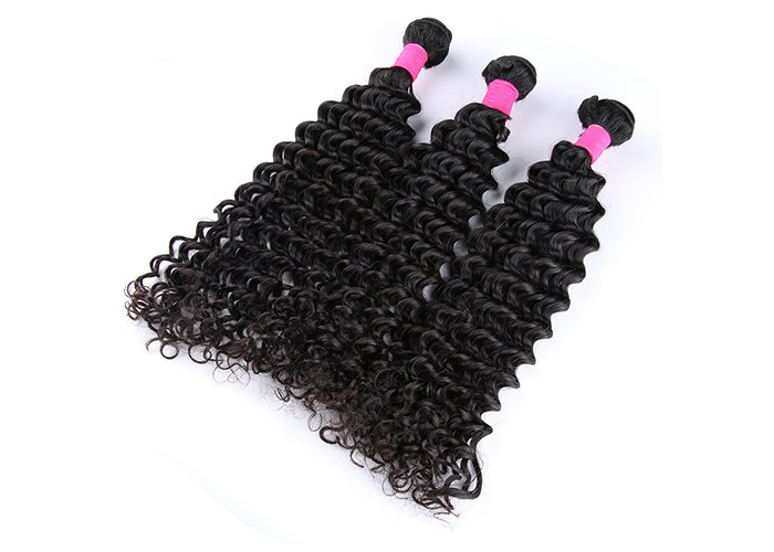 14 Inch Deep Wave Brazilian Virgin Human Hair Extensions 100G