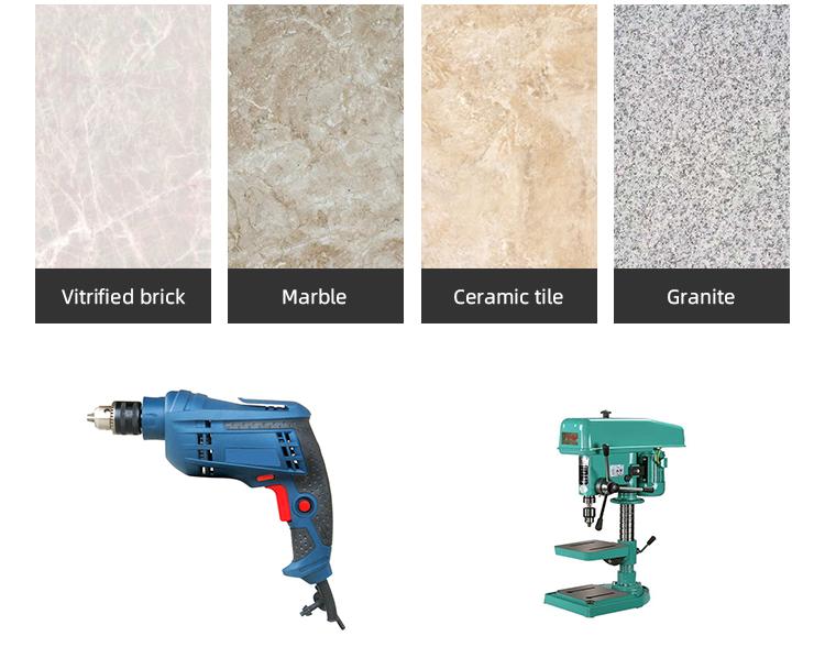 1/4'' Shank Dry Drilling Diamond Hole Saws For Cutting Granite