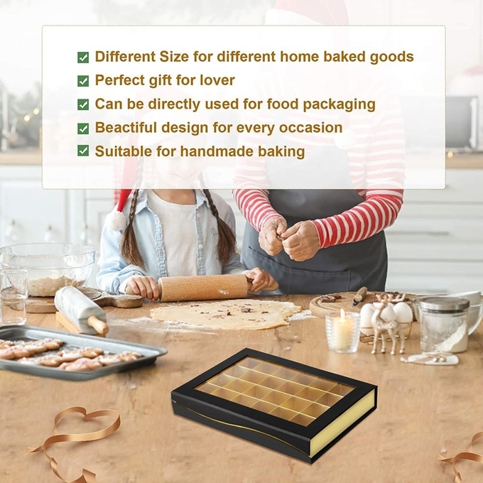 24 Cavities Custom Chocolate Sweet Gift Boxes Packaging With Window