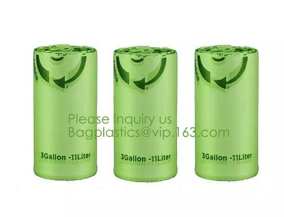 Eco-friendly Roll Compostable Plastic Bag Drawstring Biodegradable Garbage Bags,cornstarch custom compostable biodegrada
