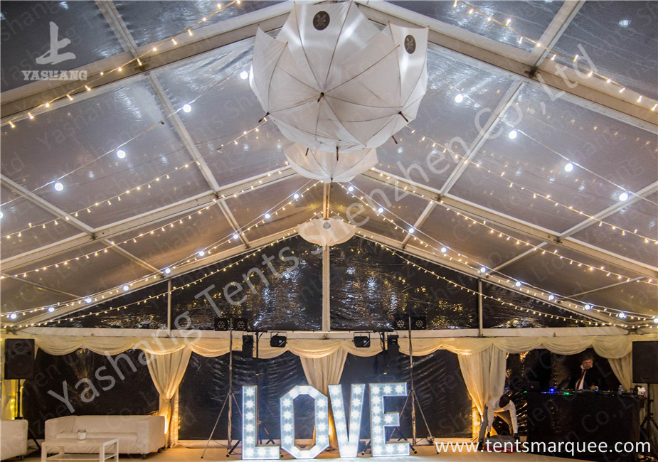 Clear and White Top Fabric Cover Outdoor Aluminum Luxury Wedding Tents