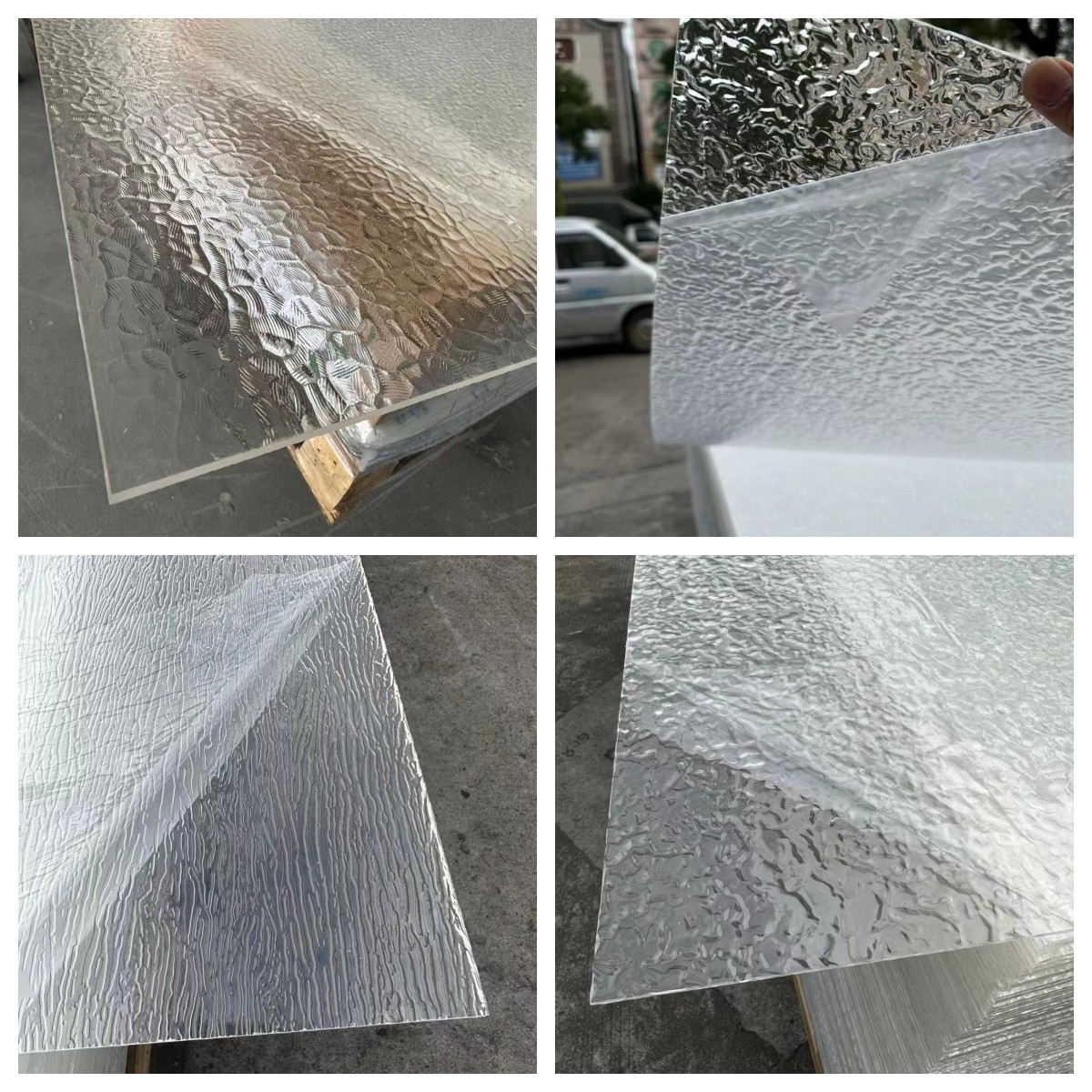 Reeded Decorative Pattern Grey Acrylic Perspex Sheet in 1220*2440mm for Interior Decoration