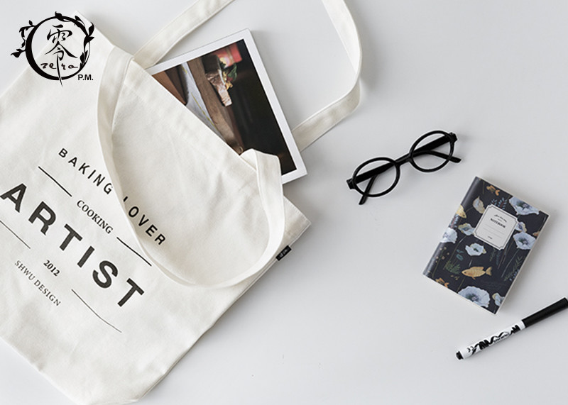 Natural Color Reusable Cotton ECO Shopping Bags , Tote Plain Color Simple Design Letter Bags
