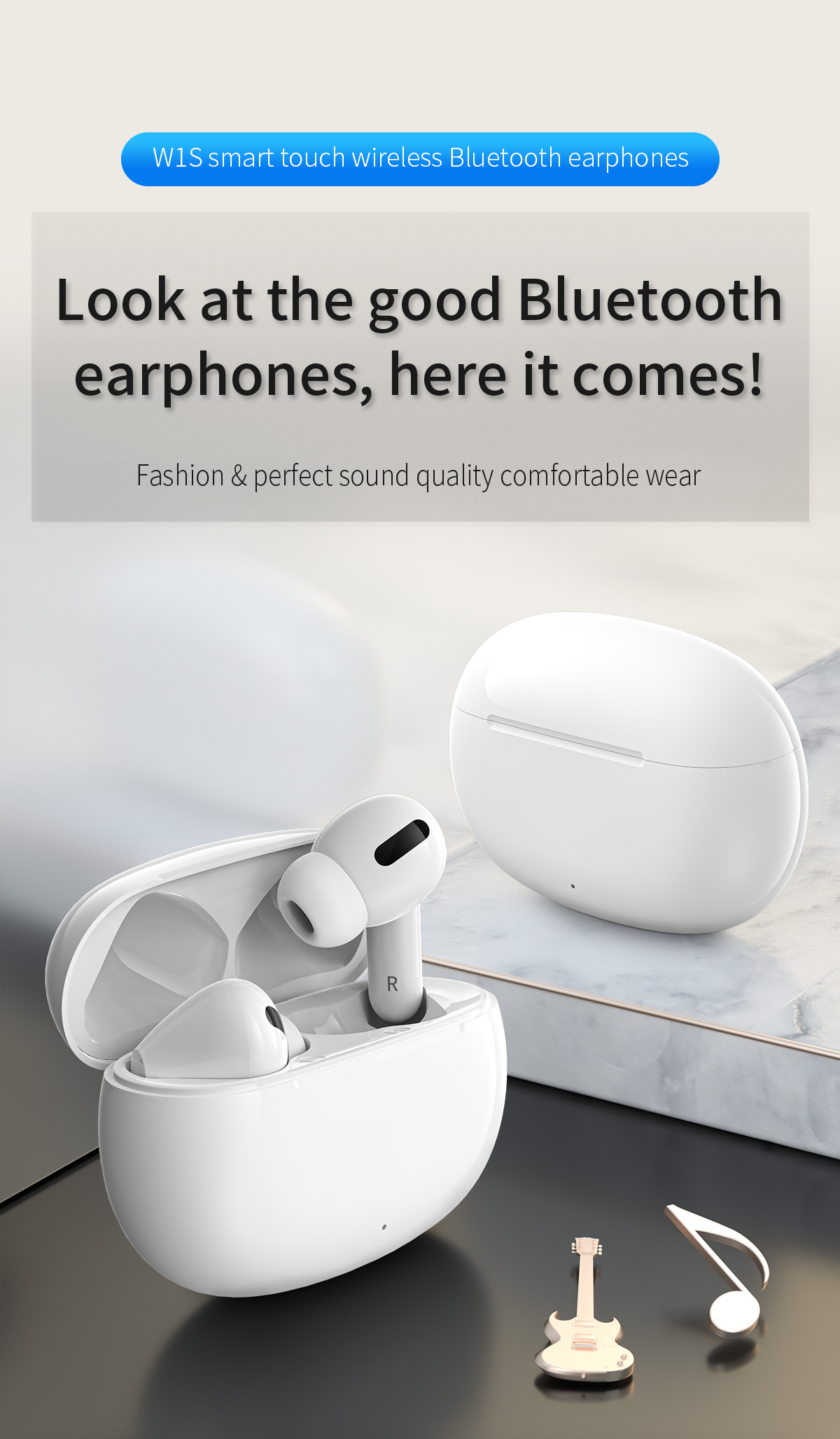 V5.1 Chip TWS Bluetooth Earphone 300mAh Twin Earphone With Charging Box