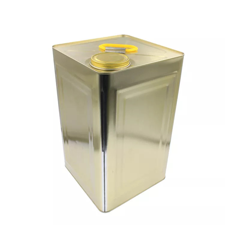 20L Gold Square Chemical Oil Storage Can With Screw Lid ODM 235*235*378mm