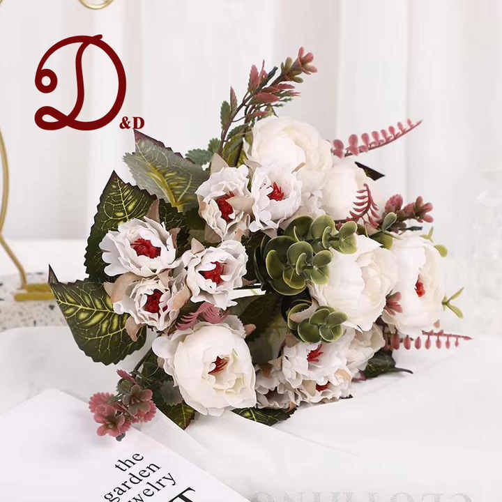 Wholesale High Quality Natural-like Peony  Clove Artificial Flower bunch Wedding Simulated Rose Flowers Plants for Decoration