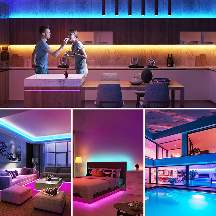 CE RoHS UL Color Changing WiFi 5 M IP20 IP67 Waterproof 896 Chips COB RGBW LED Strip 24V