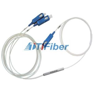 FTTH Solution 1x2 Mini Optical Fiber Splitter With 0.9mm Fiber And SC/APC