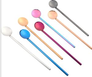  Food Grade Reusable Stainless Steel Straws With Spoon Customized Size Manufactures