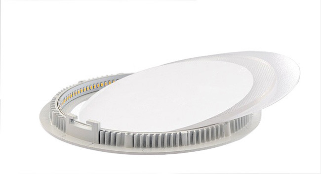 IP44 LED Round Flat Panel Light , Piano White Ultra Slim LED Panel Light