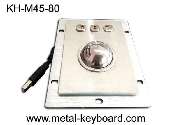 Panel Mounted Stainless Steel Kiosk Trackball Diameter 45mm Ball Optical