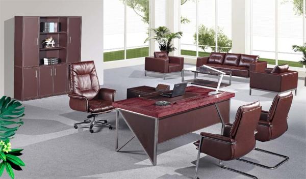modern leather office executive table furniture/office leather executive desk