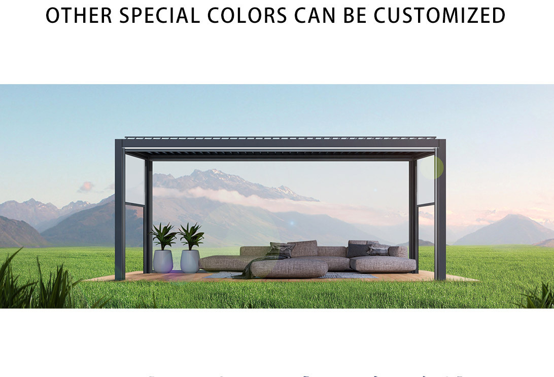 Intelligent outdoor aluminum alloy electric louver gazebo courtyard garden courtyard Home pavilion Outdoor sun room