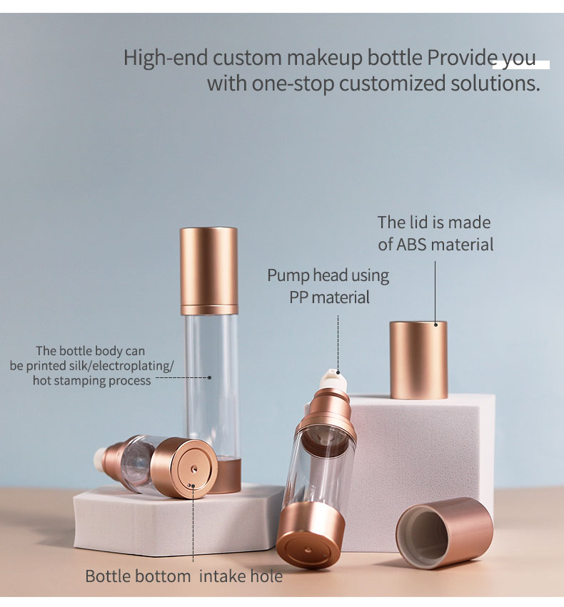 Luxury Airless Cosmetic Bottles Customized Containers For Skin Care Products