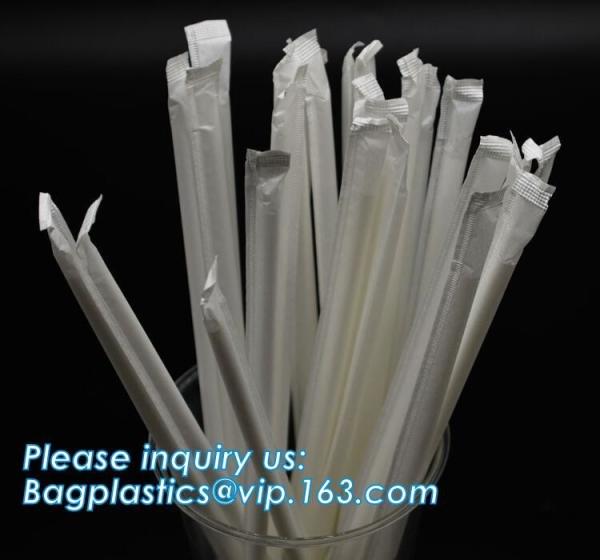 Biodegradable and compostable food grade PLA plastic drinking straw, individual