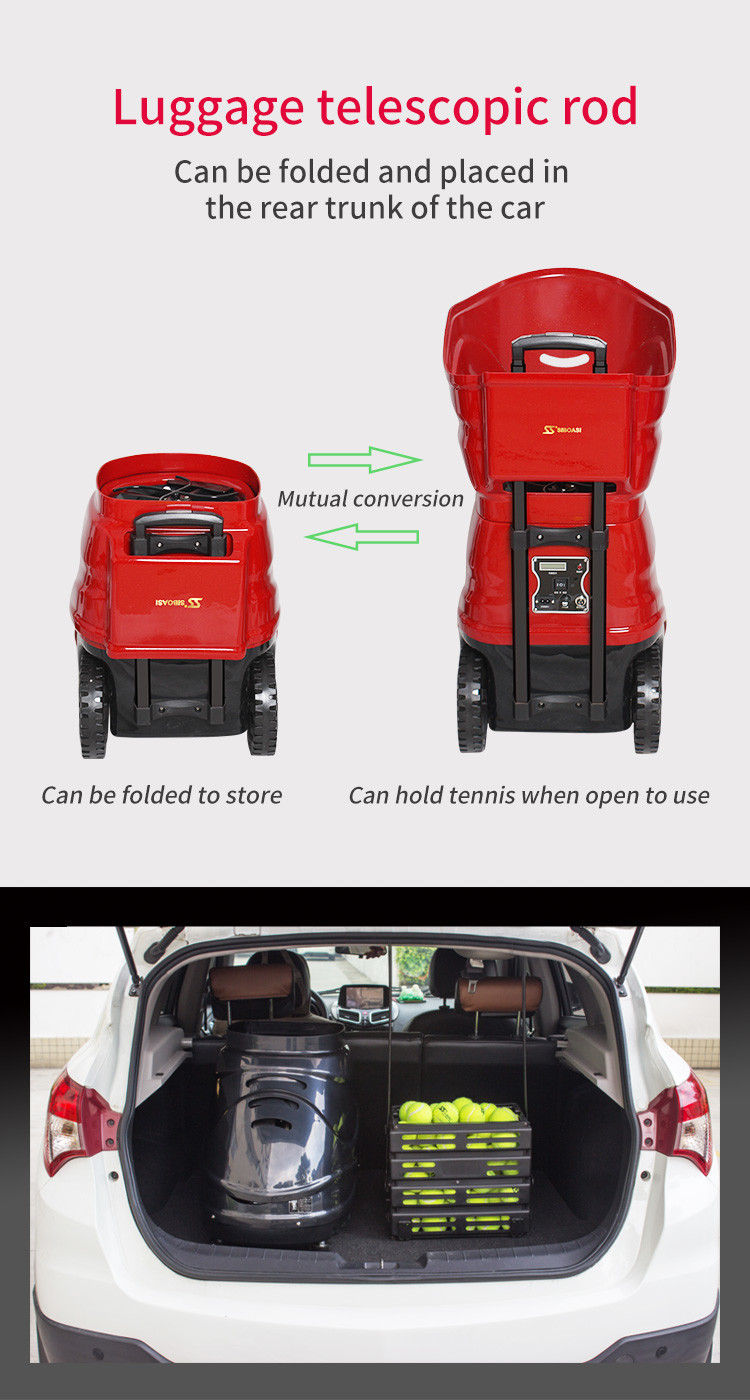 LCD Remote Control Tennis Ball Machine Siboasi T1600 For Personal And Team