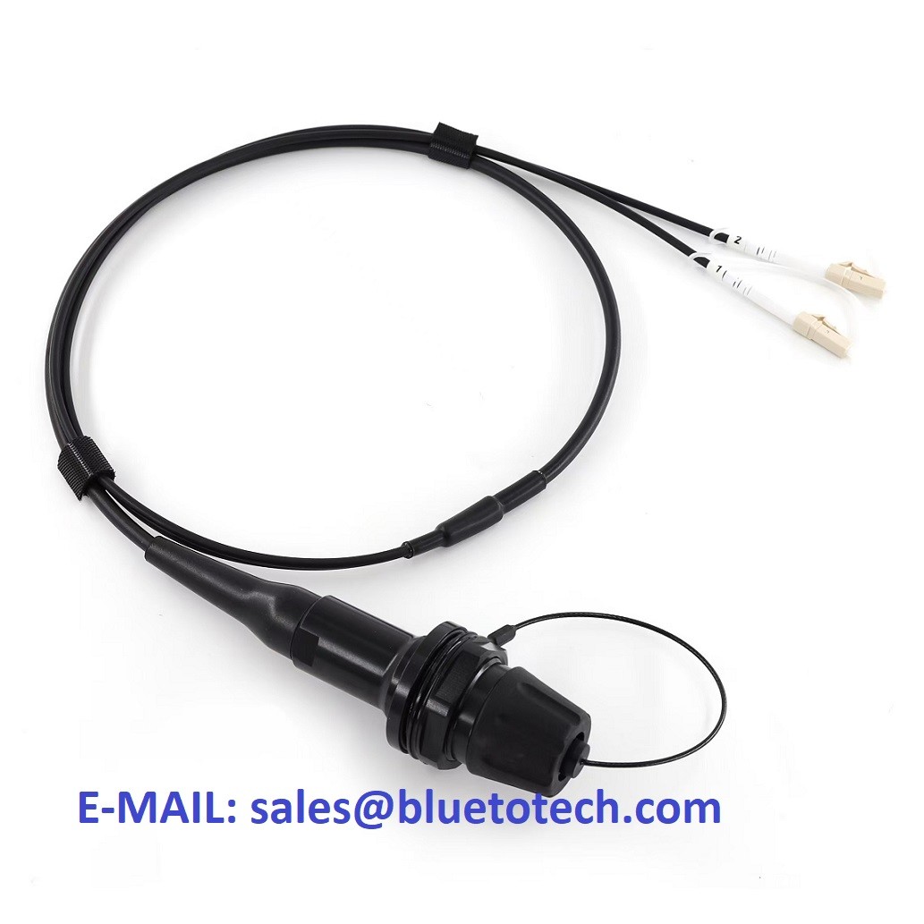 Fiber Optic Cable Expanded Beam Connector to LC 6Core Plug Socket Terminated harsh environment Armored field Fiber Optic Patch Cord