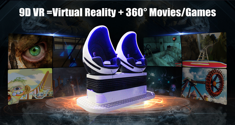 Dreamland indoor entertainment 9d vr cinema chair virtual reality motion simulator 9d vr egg two player