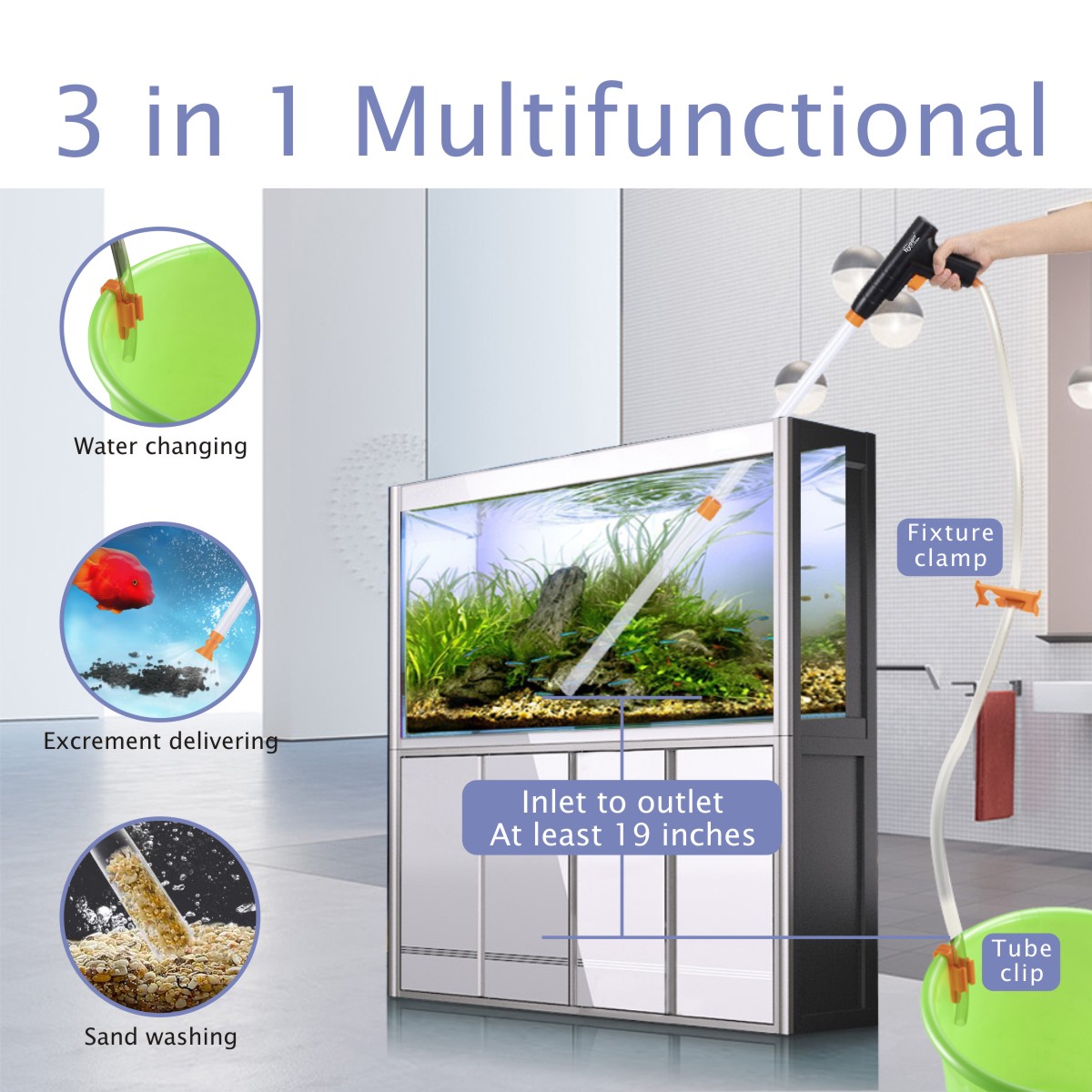 Plastic Quick Aquarium Vacuum Gravel Cleaner