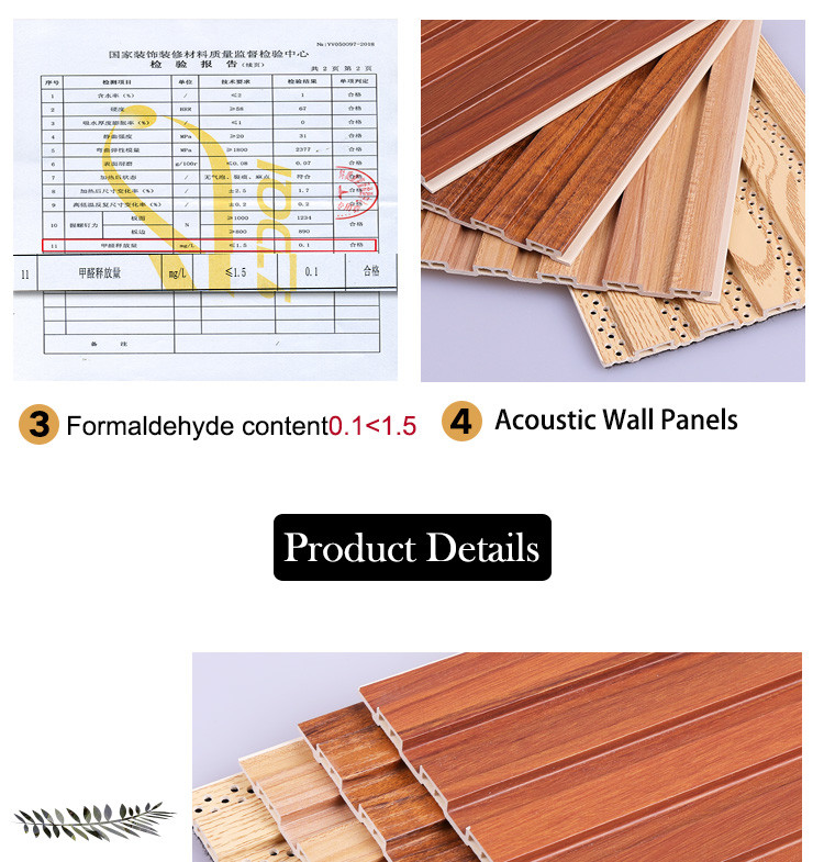 Bamboo Charcoal Thermoplastics WPC Wood Slat Panel 1220*2440*5mm