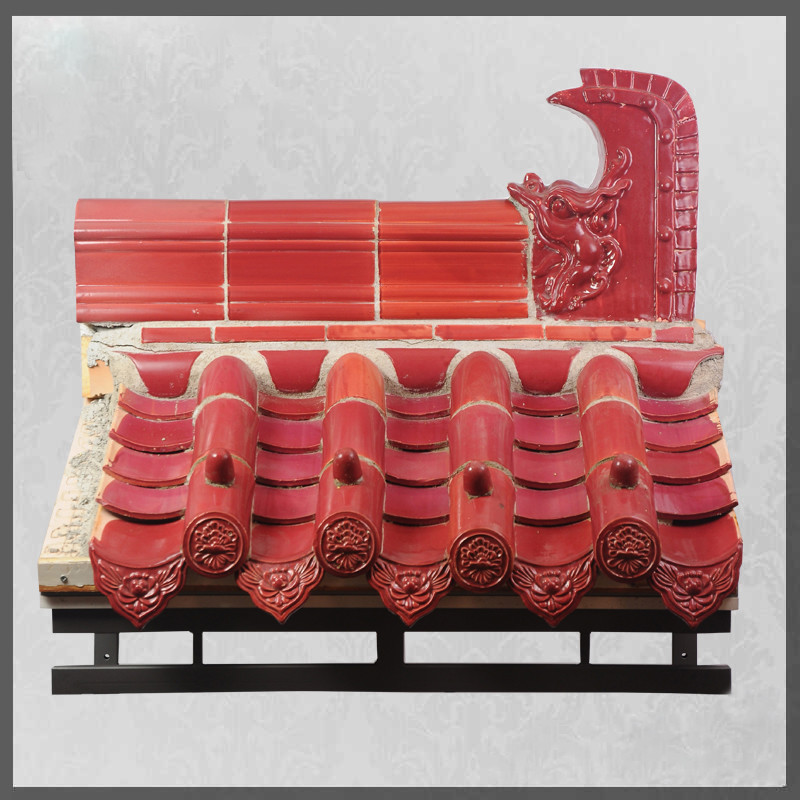 Ceramic Chinese Glazed Roof Tiles 160mm Traditional Architecture Eaves