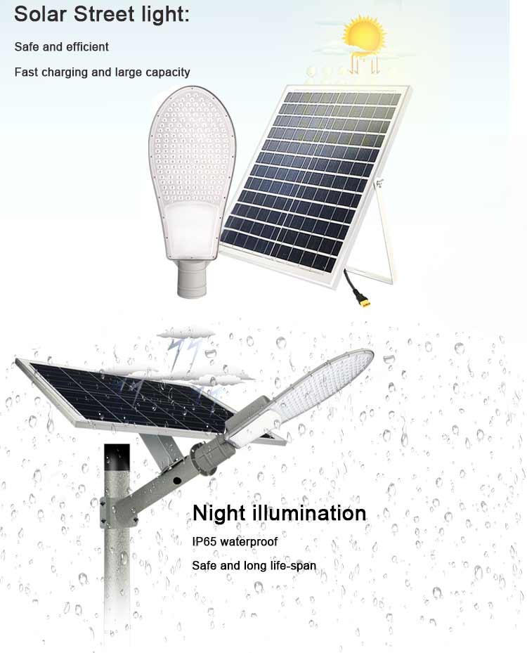 30000h Life IP65 100lm/W Waterproof LED Street Light With Solar Panel