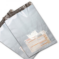 Courier bag with consignment note pocket making machine