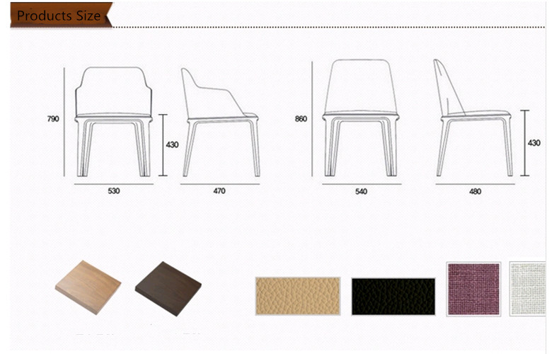 Black Brown Grey Nordic Dining Chair 60cm Seat Height Leather Ash Wood Dining Chairs