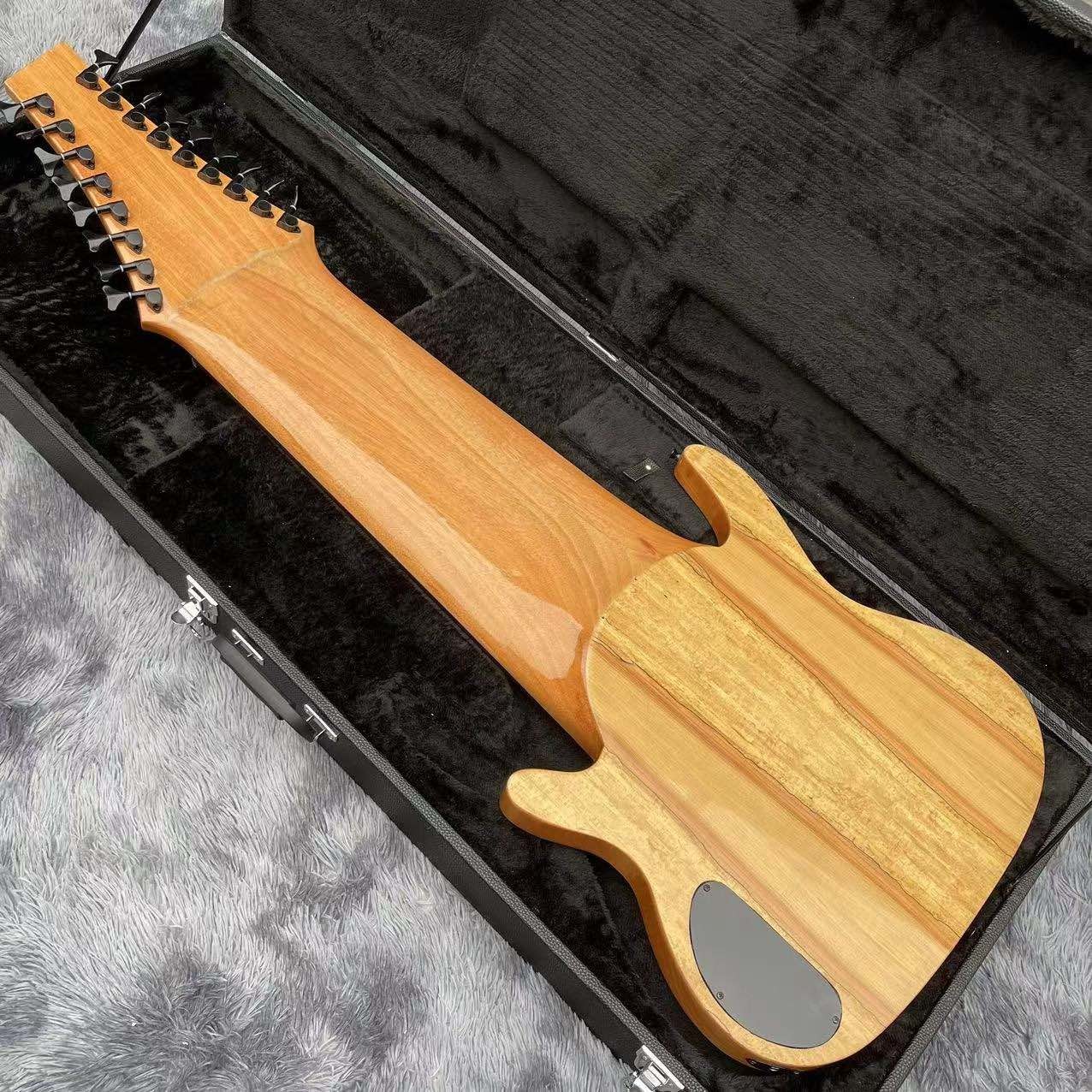 Custom 17 Strings Neck Through Body Electric Bass Guitar with Rosewood Fingerboard Fretless Inlay