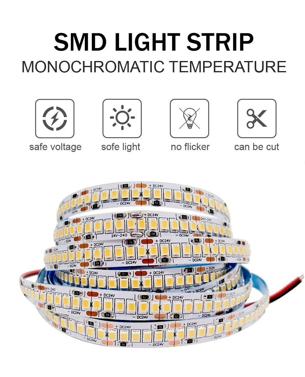 Lighting and Circuitry Design High Density 140 Leds/m 24V Waterproof LED Strip Lights