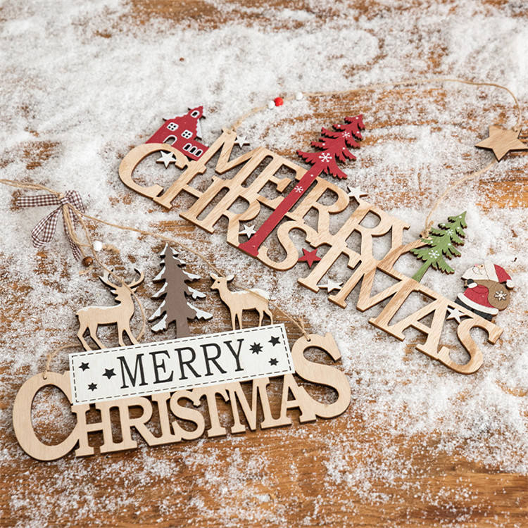 Customized Christmas Tree Hanging Ornament Wooden Christmas Decorations Pendant for Home Party New Year