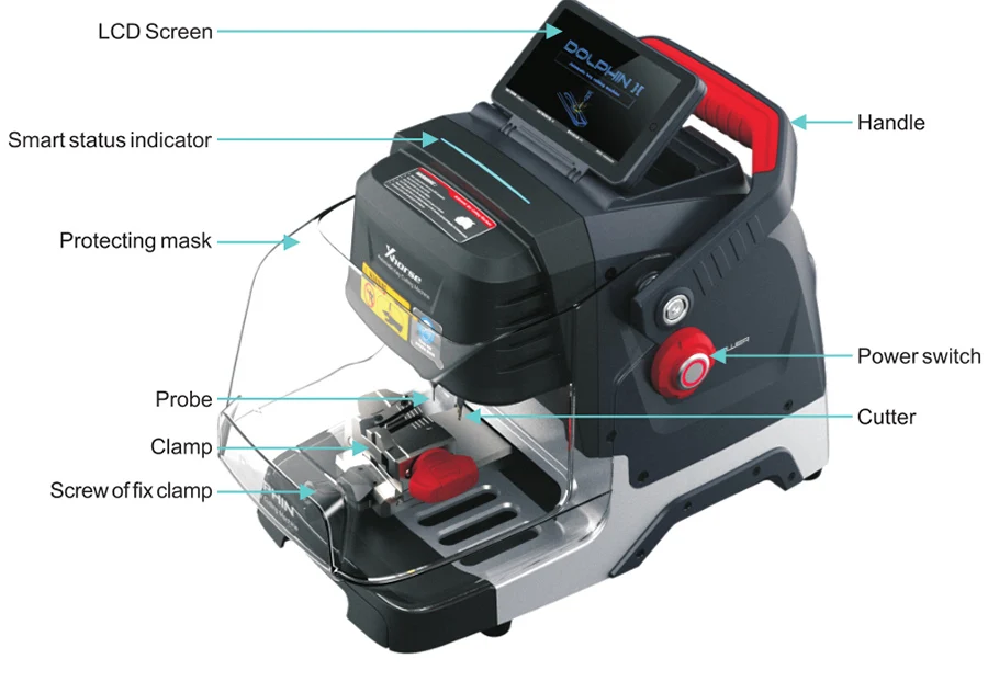 Xhorse Dolphin II XP-005L XP005L Key Cutting Machine with Adjustable Screen Xhorse Dolphin XP005L VVDI MAX PRO VVDI PROG