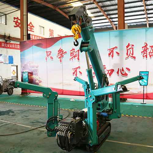 China Supplier 1.2ton Mini Hydraulic Telescope Crawler Crane With Attachments Tracked Spider Crane