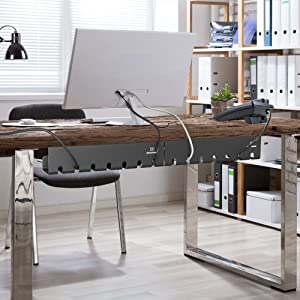 Desk Cable Basket Without Drilling Under Table Cord Holder for Neat Wire Organization