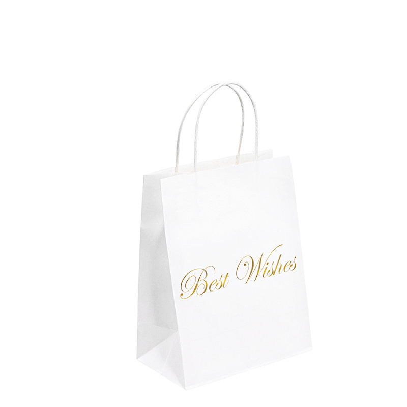 100gsm - 150gsm Paper T Shirt Bags Brown CMYK/Pantone Color Customized